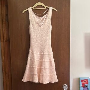 Boutique Dress / fully lined. Elegant Cream Sleeveless Dress